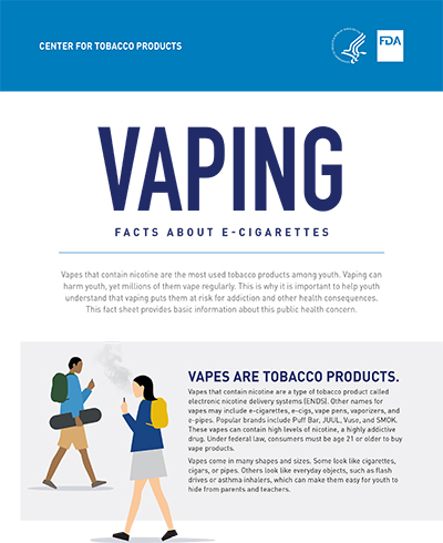 Vaping Facts Tobacco Education Resource Library Print Materials